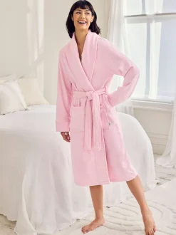 Chelsea Peers Cotton Towelling Embroidered Good Morning Dressing Gown
