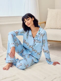 Chelsea Peers Dalmation Dogs Print Long Pyjamas Set