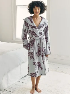 Chelsea Peers Fleece Burnout Tiger Dressing Gown