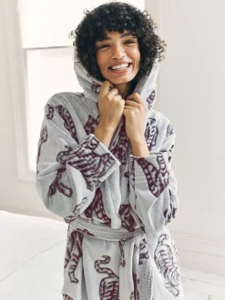 Chelsea Peers Fleece Burnout Tiger Dressing Gown