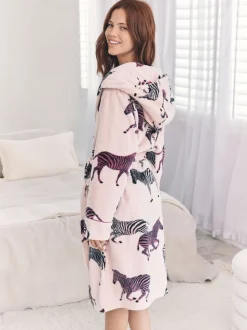 Chelsea Peers Fleece Celestial Leopard Print Dressing Gown
