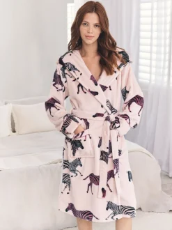 Chelsea Peers Fleece Celestial Leopard Print Dressing Gown