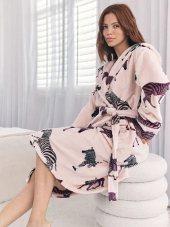 Chelsea Peers Fleece Celestial Leopard Print Dressing Gown