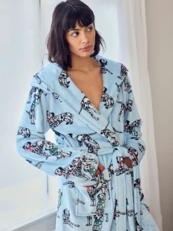 Chelsea Peers Fleece Dalmatian Dogs Print Dressing Gown