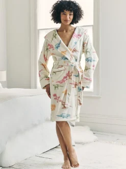 Chelsea Peers Fleece Dinosaur Print Dressing Gown