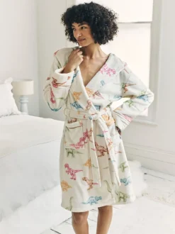 Chelsea Peers Fleece Dinosaur Print Dressing Gown