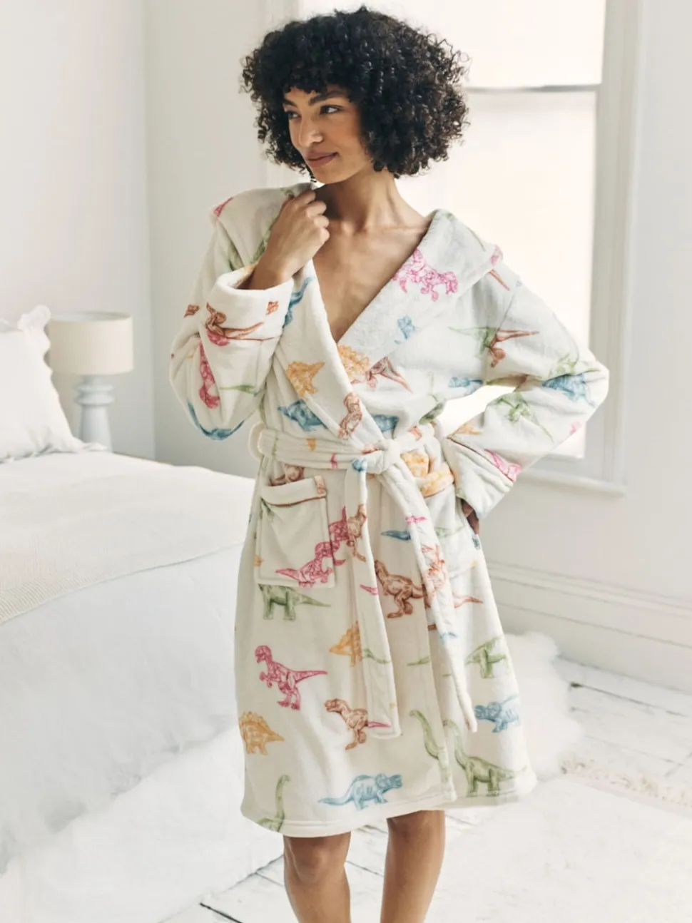 Chelsea Peers Fleece Dinosaur Print Dressing Gown