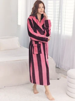 Chelsea Peers Fleece Stripe Dressing Gown