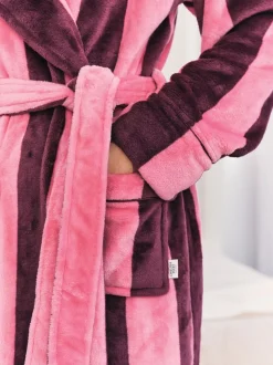 Chelsea Peers Fleece Stripe Dressing Gown