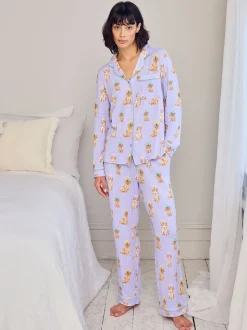 Chelsea Peers Spa Dogs Print Long Pyjamas Set
