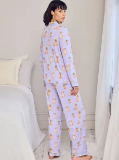 Chelsea Peers Spa Dogs Print Long Pyjamas Set