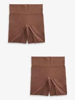 Chocolade nude - Verpakking van 2 naadloze irritatiewerende shorts