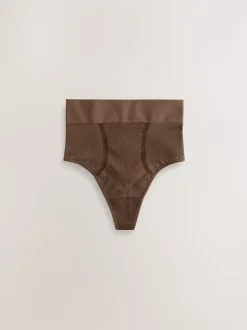 Chocolade nude - Vormgevende naadloze slip voor gladdere dijen met stevige buikcorrectie