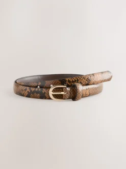 Chocolade slangenprint - Print PU Belt