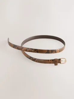 Chocolade slangenprint - Print PU Belt