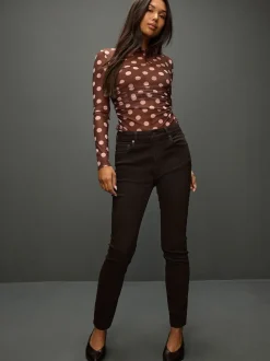 Chocoladebruin - Authentieke relaxed skinny jeans