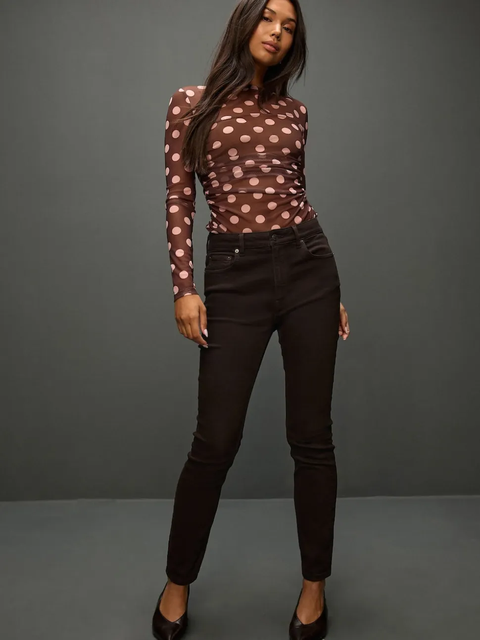 Chocoladebruin - Authentieke relaxed skinny jeans