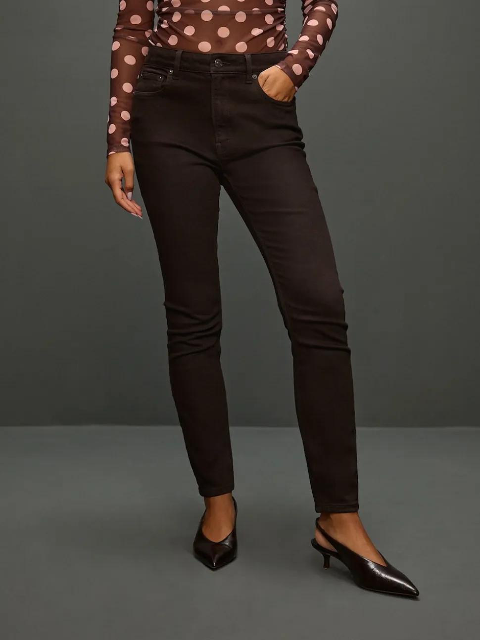 Chocoladebruin - Authentieke relaxed skinny jeans