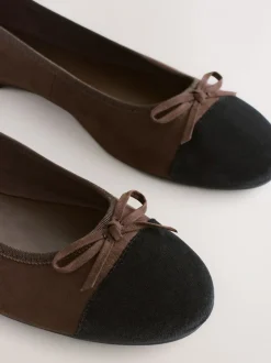 Chocoladebruin - Ballerina's met ronde neus