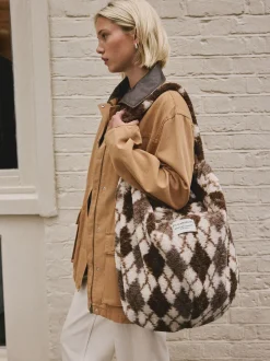 Chocoladebruin - Borg Argyle Shoulder Bag