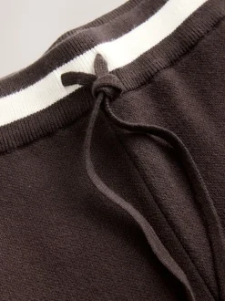 Chocoladebruin - Compact Cosy Wide Leg Tipped Joggers
