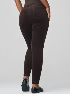 Chocoladebruin - Cord Skinny Hourglass Trousers