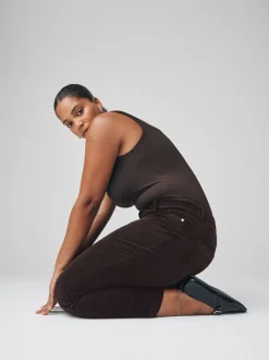 Chocoladebruin - Cord Skinny Hourglass Trousers