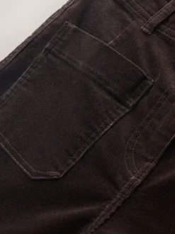 Chocoladebruin - Cord Wide Leg Cropped Trousers