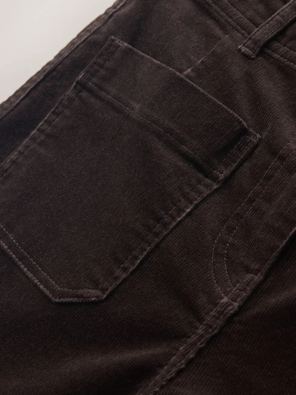 Chocoladebruin - Cord Wide Leg Cropped Trousers