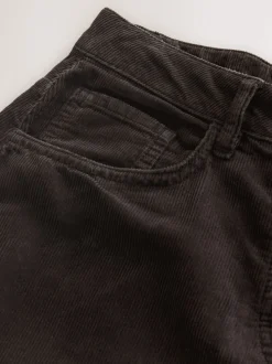 Chocoladebruin - Corduroy broek met wijde pijpen