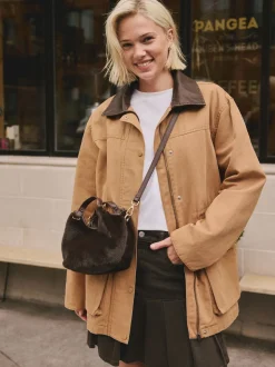 Chocoladebruin - Crossbodytas van imitatiebont