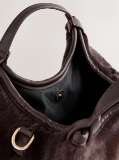 Chocoladebruin - Crossbodytas van imitatiebont