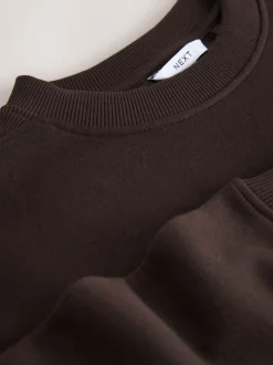 Chocoladebruin - Essentials sweatshirt met relaxte pasvorm, lange snit en zakken