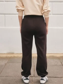Chocoladebruin - Essentiële jersey joggingbroek met manchetten