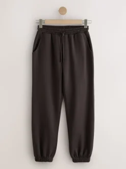 Chocoladebruin - Essentiële jersey joggingbroek met manchetten