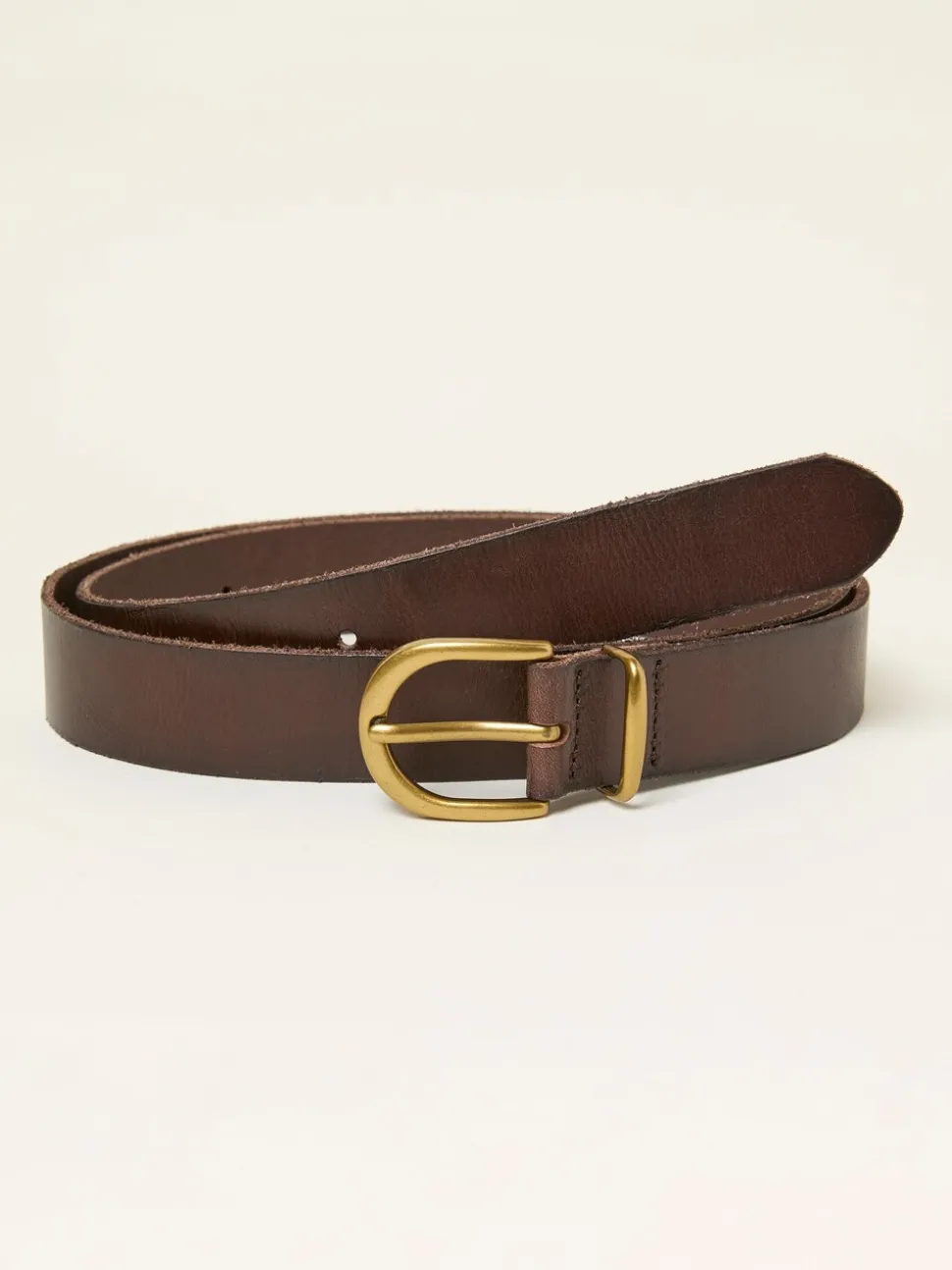 Chocoladebruin - FatFace effen leren riem