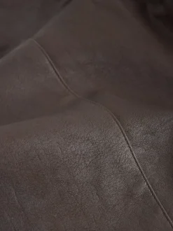 Chocoladebruin - Faux Leather Flared Trousers