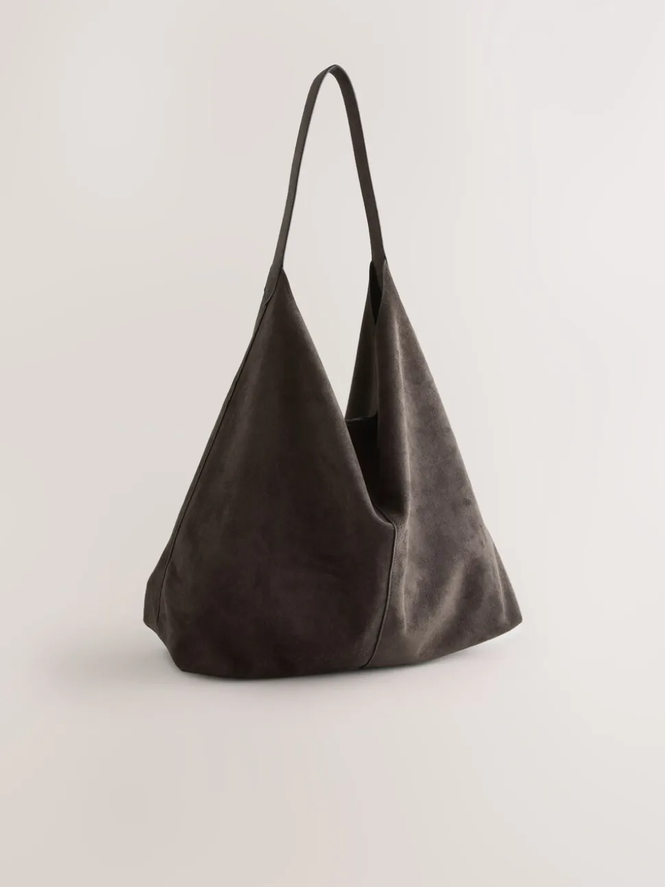 Chocoladebruin - Faux Suede Slouchy Shoulder Bag