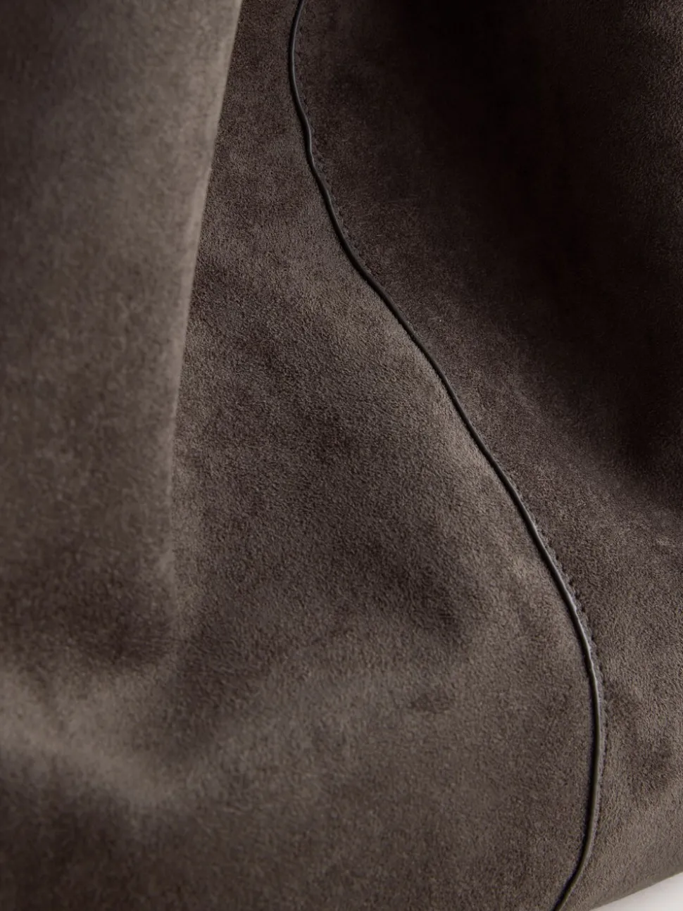 Chocoladebruin - Faux Suede Slouchy Shoulder Bag