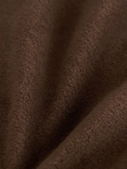 Chocoladebruin - Fleece trui met korte rits