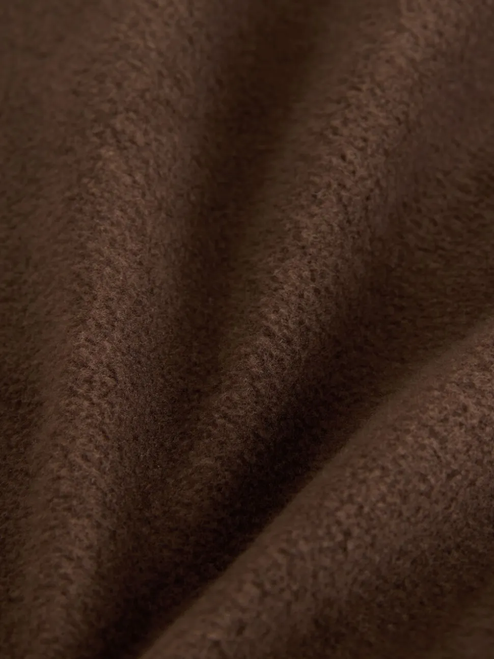 Chocoladebruin - Fleece trui met korte rits