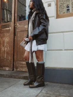 Chocoladebruin - Forever Comfort® Knee High Biker Boots