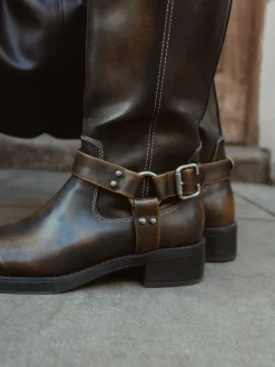 Chocoladebruin - Forever Comfort® Knee High Biker Boots