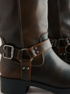 Chocoladebruin - Forever Comfort® Knee High Biker Boots