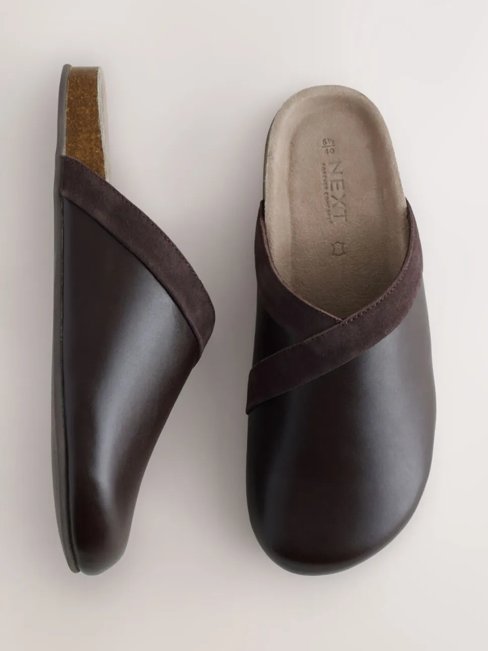 Chocoladebruin - Forever Comfort Leather Clean Footbed Clogs