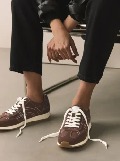 Chocoladebruin - Forever Comfort® Paneled Lace Up Trainers