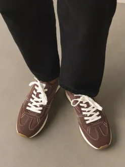 Chocoladebruin - Forever Comfort® Paneled Lace Up Trainers