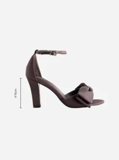 Chocoladebruin - Forever Comfort® Satin Bow Block Heeled Sandals
