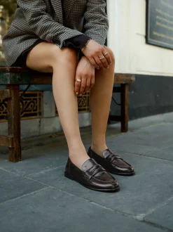 Chocoladebruin - Forever Comfort® Penny loafers met ronde neus