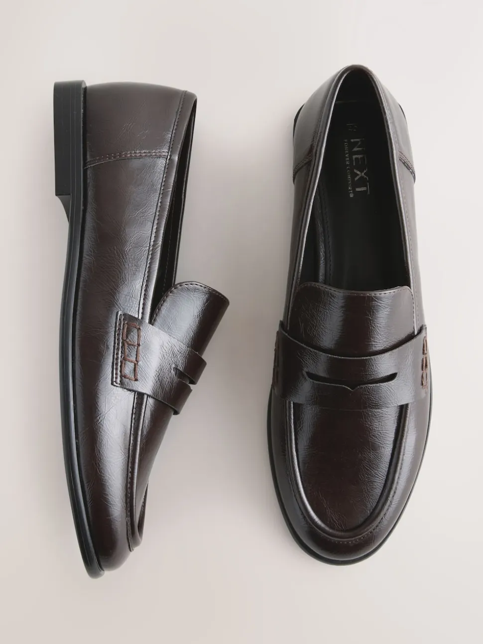 Chocoladebruin - Forever Comfort® Penny loafers met ronde neus
